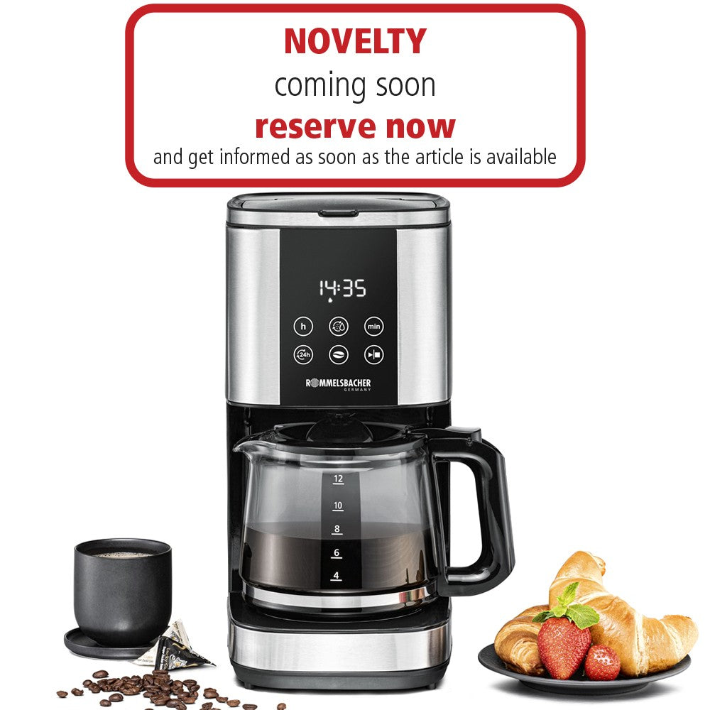 Nyhet Rommelsbacher FKM 1000 Sunny Kaffebryggare med timer Rostfritt