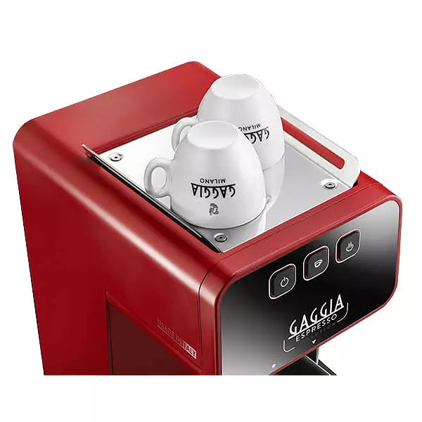 Gaggia Espressomaskin Evolution röd fr ovan m koppärmare