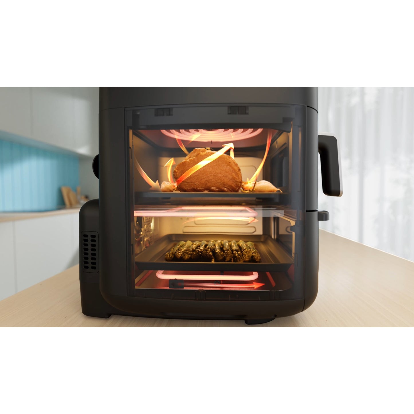 Midea 14216 Airfryer 2 i 1 Kombination med Ugn 6,4 + 4,4 Liter