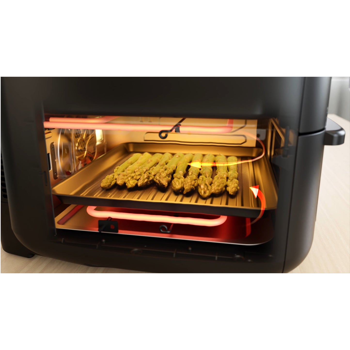 Midea 14216 Airfryer 2 i 1 Kombination med Ugn 6,4 + 4,4 Liter
