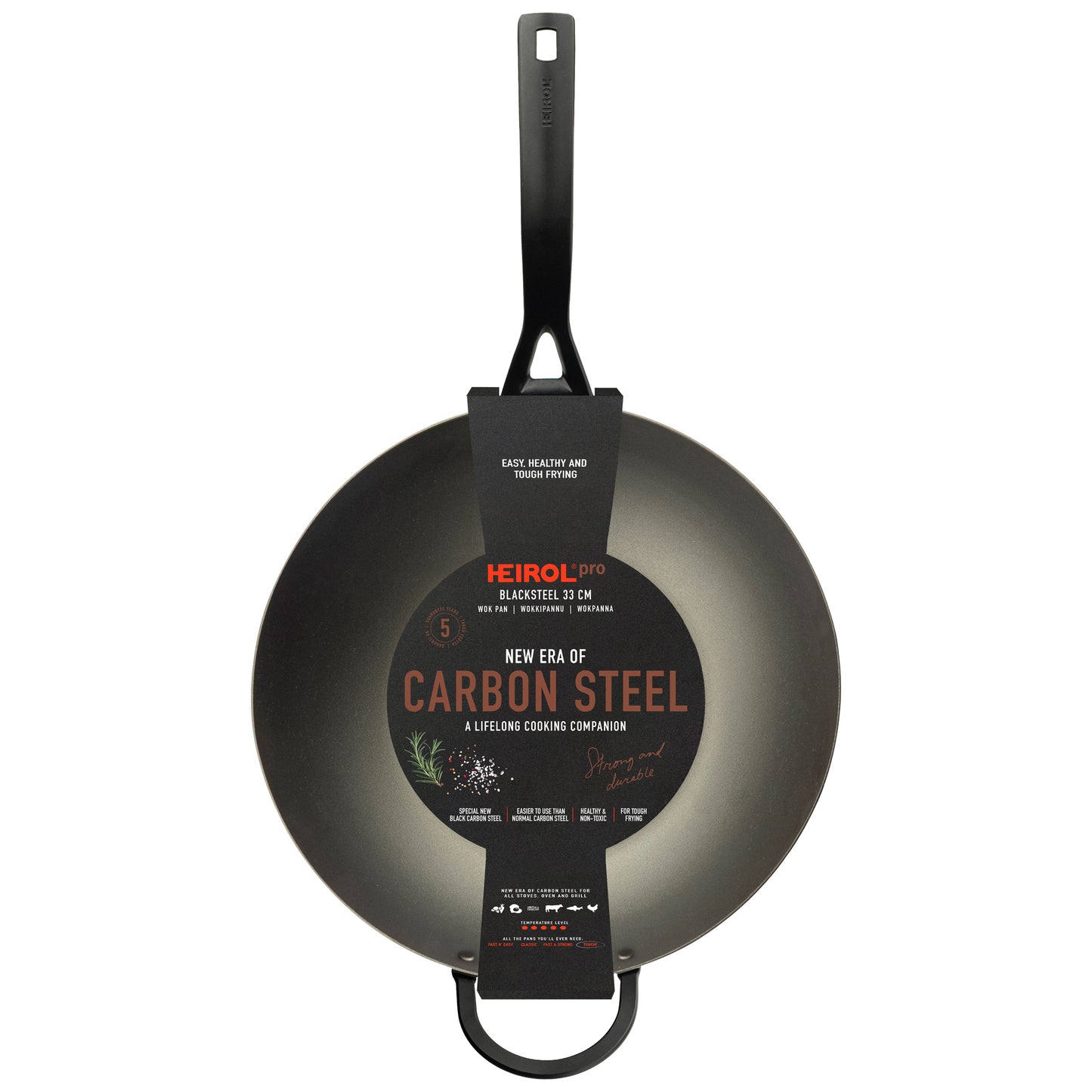 Heirol HE-84133 Wok Kolstål 33 cm