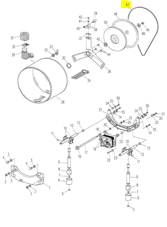 Kenny 019102 Poly V-belt_Drivrem Pos47_S4