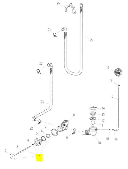 Kenny A214092B00 drain filter cpl. White_avloppsfilter_Pos1_S5