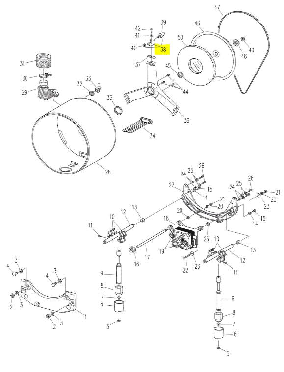 Kenny A418412000 stop buffer with angle bracket cpl_stoppbuffert Pos38_S4