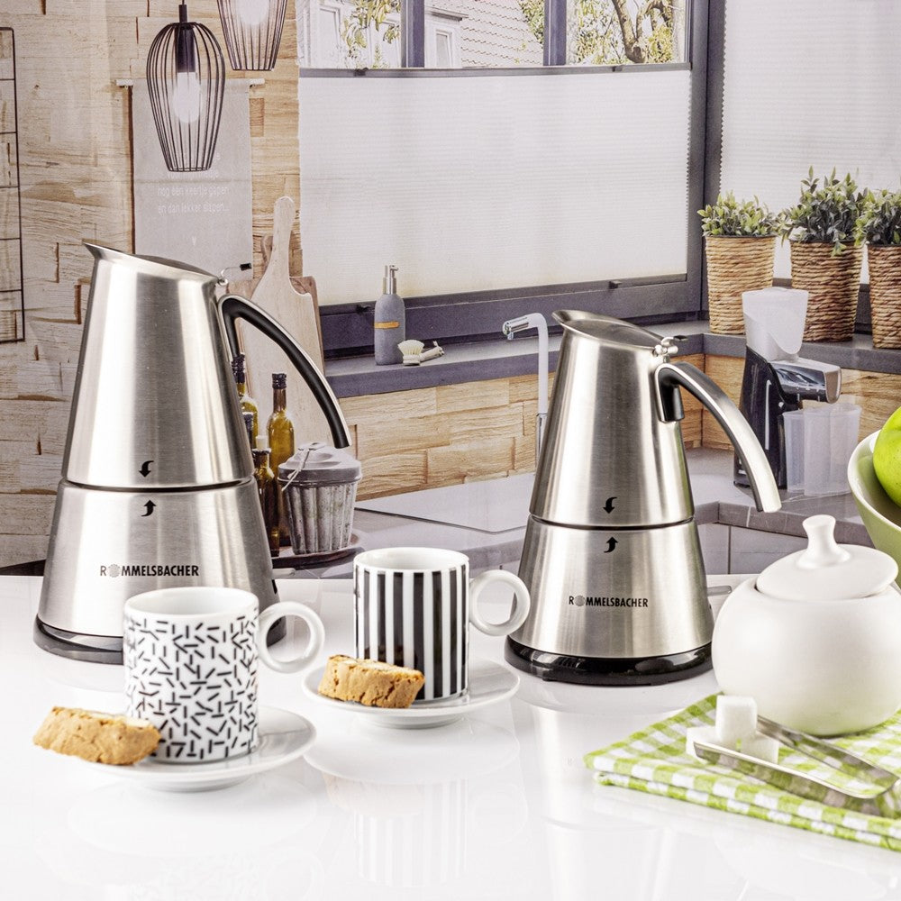 Rommelsbacher EKO 364/E ElPresso mini | Mockabryggare visar båda storlekarna av mockabryggarna