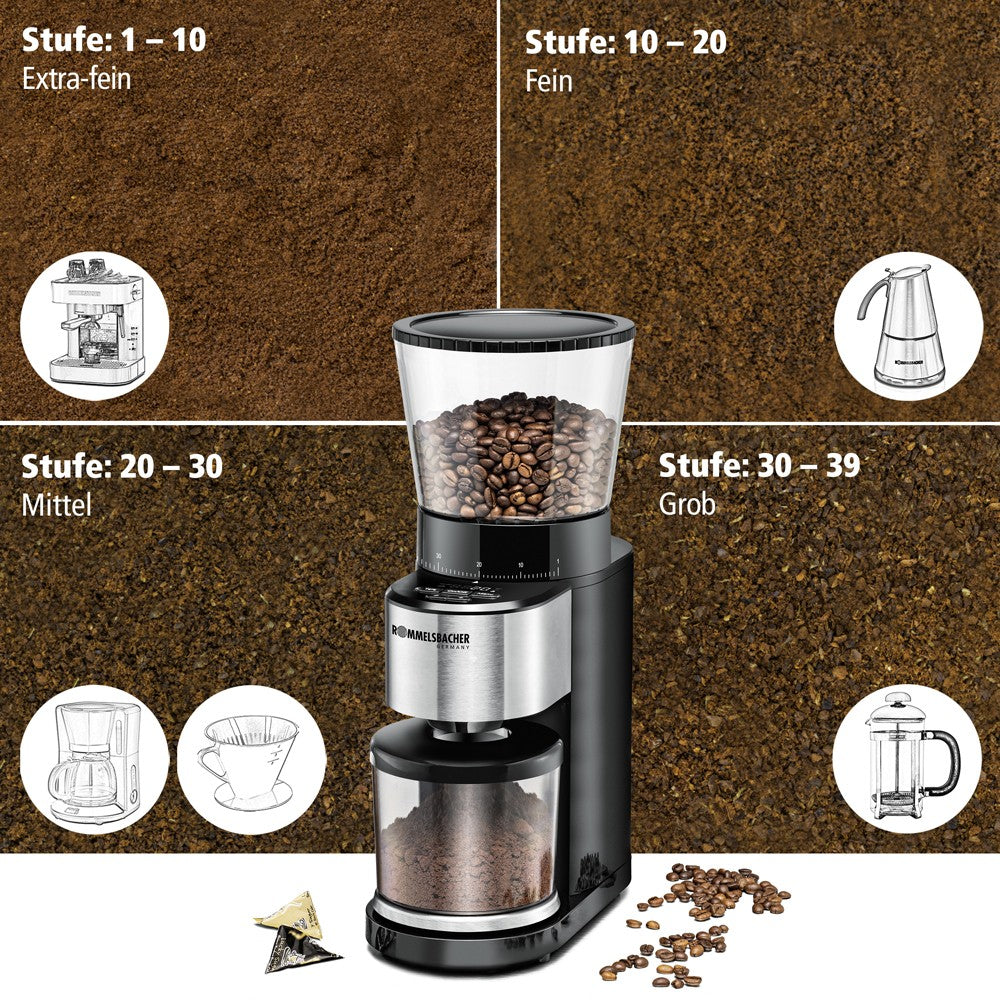 Rommelsbacher EKM 500 Kaffekvarn med våg