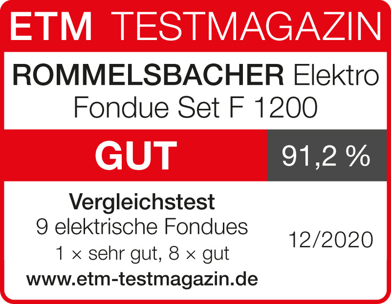 Tysk utmärkelse Rommelsbacher F 1200 Elektrisk fondue