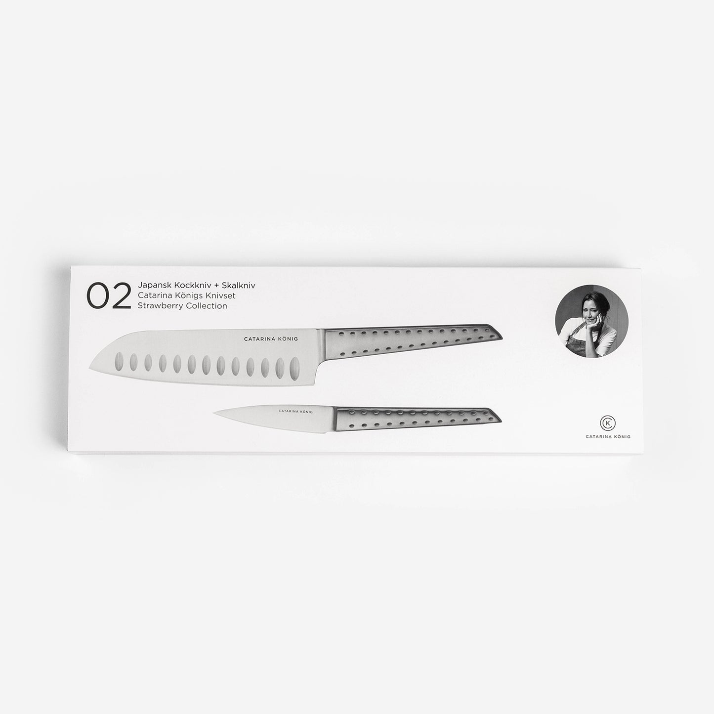 Catarina König 1205 Strawberry Knivset 2-delar Jap.kock+Skalkniv i giftbox