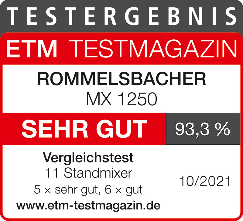 Tysk utmärkelse Rommelsbacher MX 1250 Blender