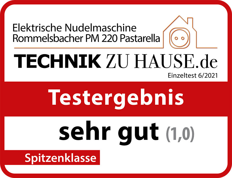 Tysk utmärkelse Rommelsbacher PM 220 Pastarella Elektrisk pastamaskin