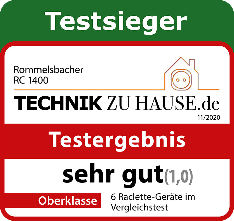 Tysk utmärkelse Rommelsbacher RC 1400 Raclettegrill