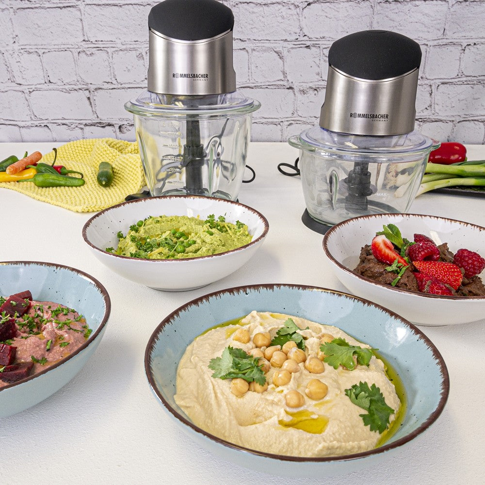 Rommelsbacher MZ 400 Minihackare 1 l Miljö med mat