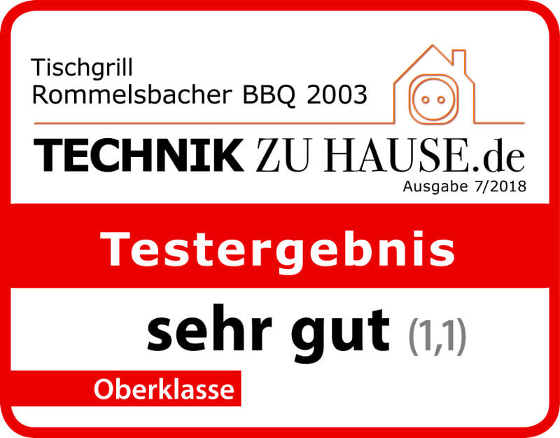 Tysk utmärkelse Rommelsbacher BBQ 2003 | Bordsgrill