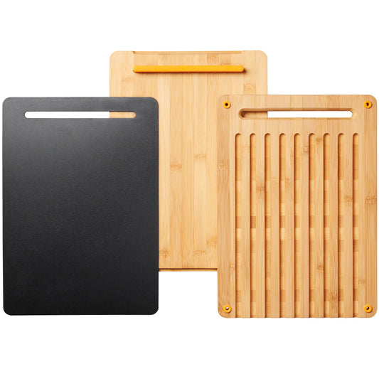 Fiskars 1057550 Skärbrädor 2 bambu, 1 plast, 3 delar