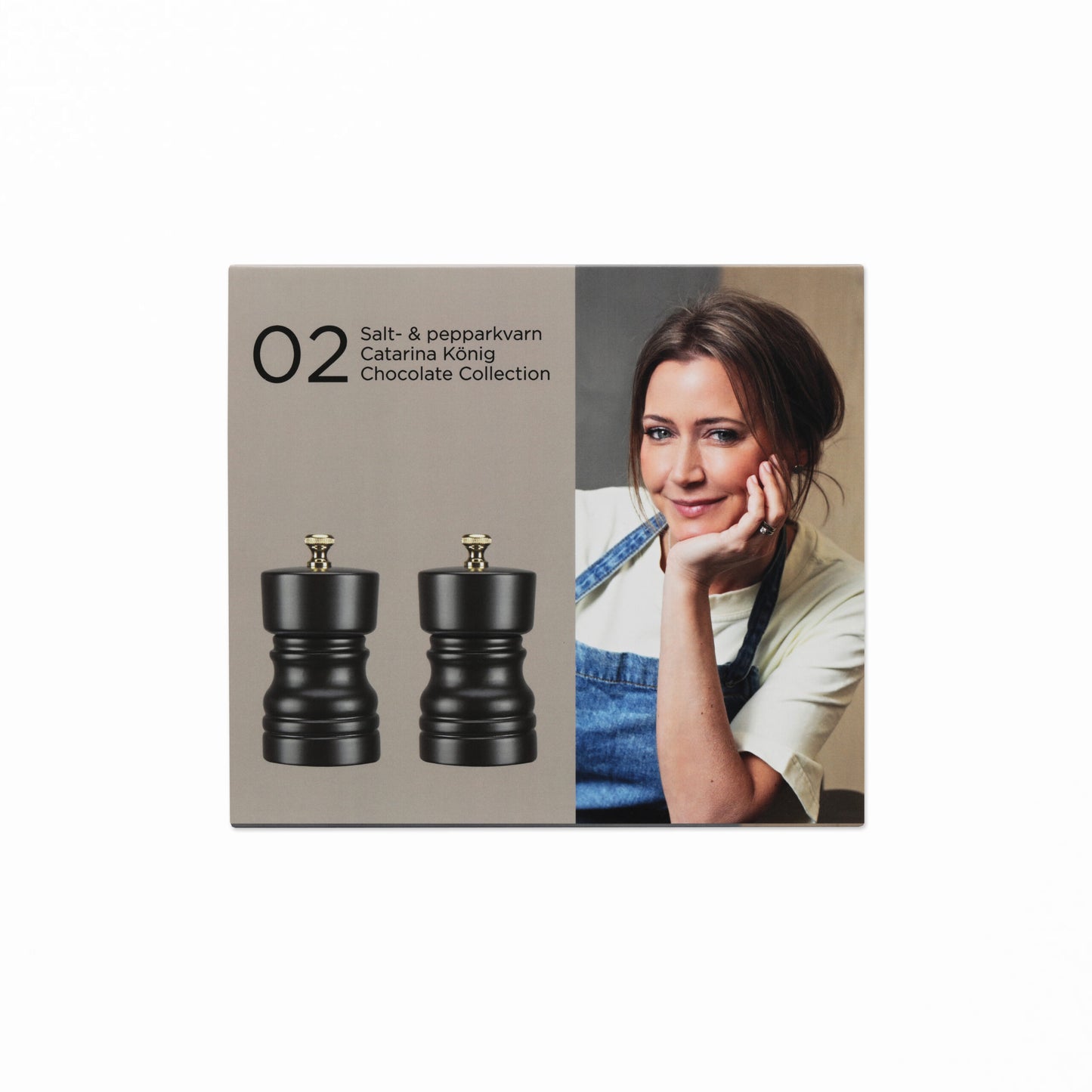 Catarina König 1214 Chocolate Collection Salt & Pepparkvarn 10cm 2-delar i giftbox
