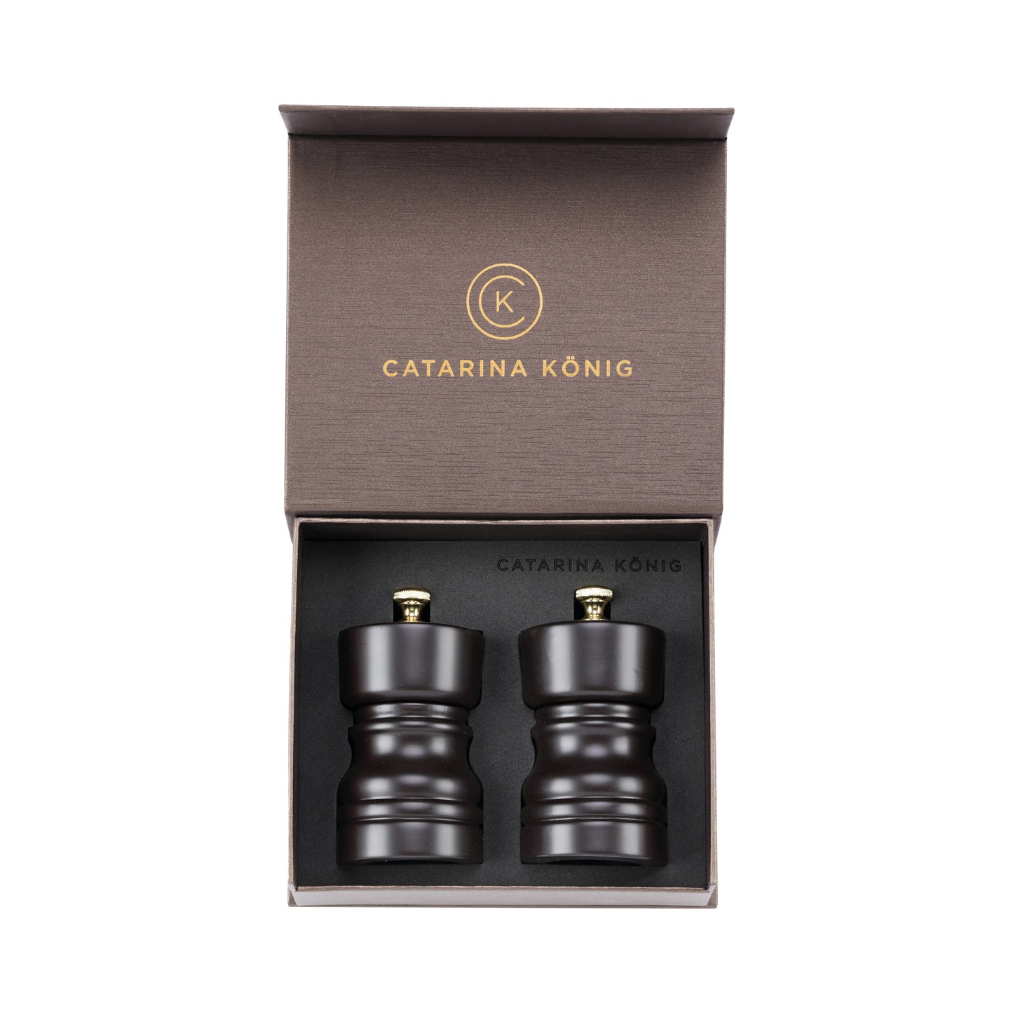 Catarina König 1214 Chocolate Collection Salt & Pepparkvarn 10cm 2-delar i giftbox