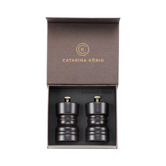 Catarina König 1214 Chocolate Collection Salt & Pepparkvarn 10cm 2-delar i giftbox