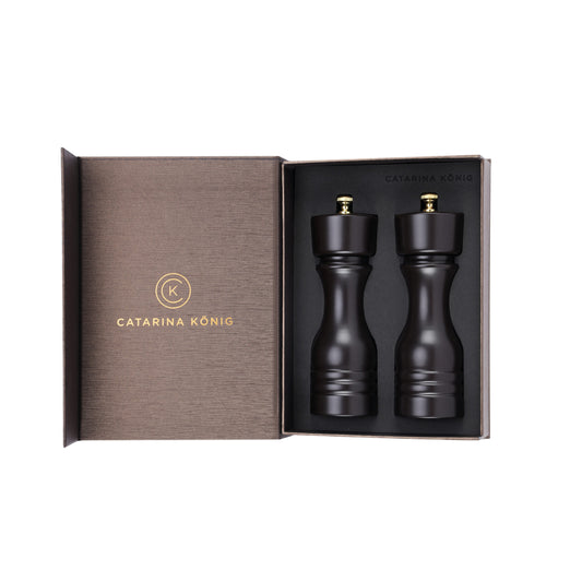 Catarina König 1215 Chocolate Collection Salt & Pepparkvarn 18cm Mörkbrun 2-delar i giftbox
