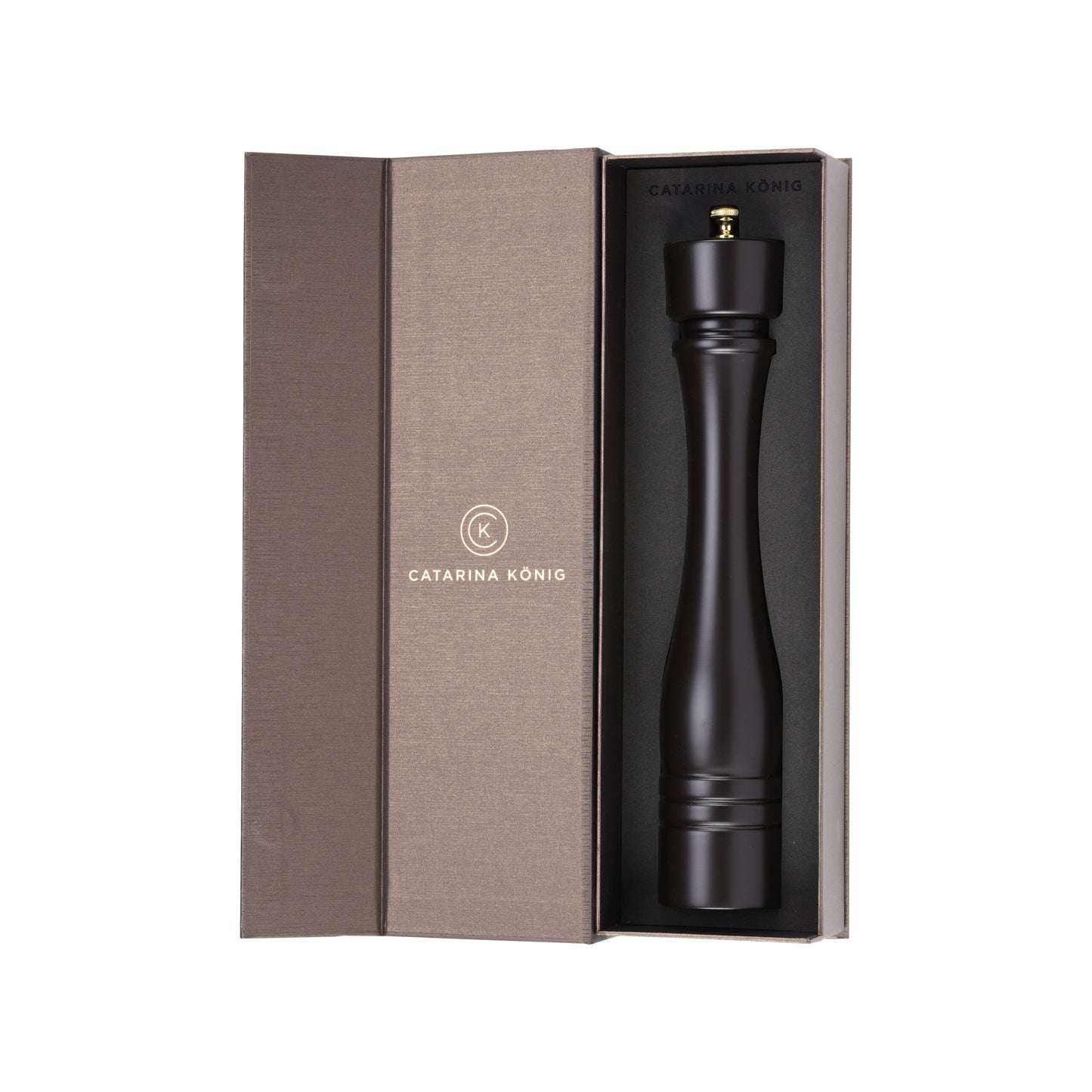 Catarina König 1216 Chocolate Collection Salt & Pepparkvarn Mörkbrun i giftbox