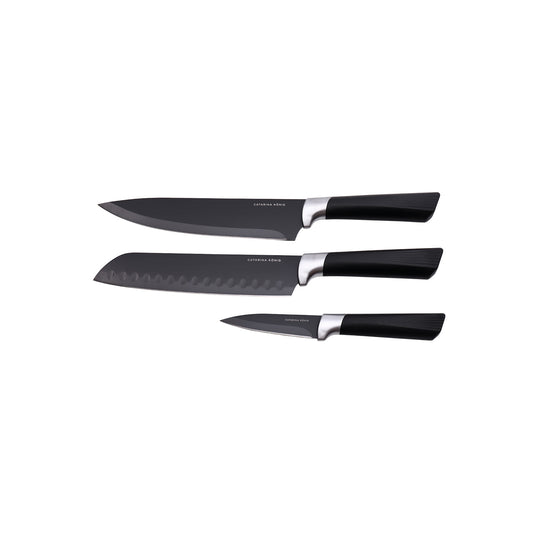 Catarina König 1226 Master Core svart knivset med kockkniv, japansk kockkniv och skalkniv