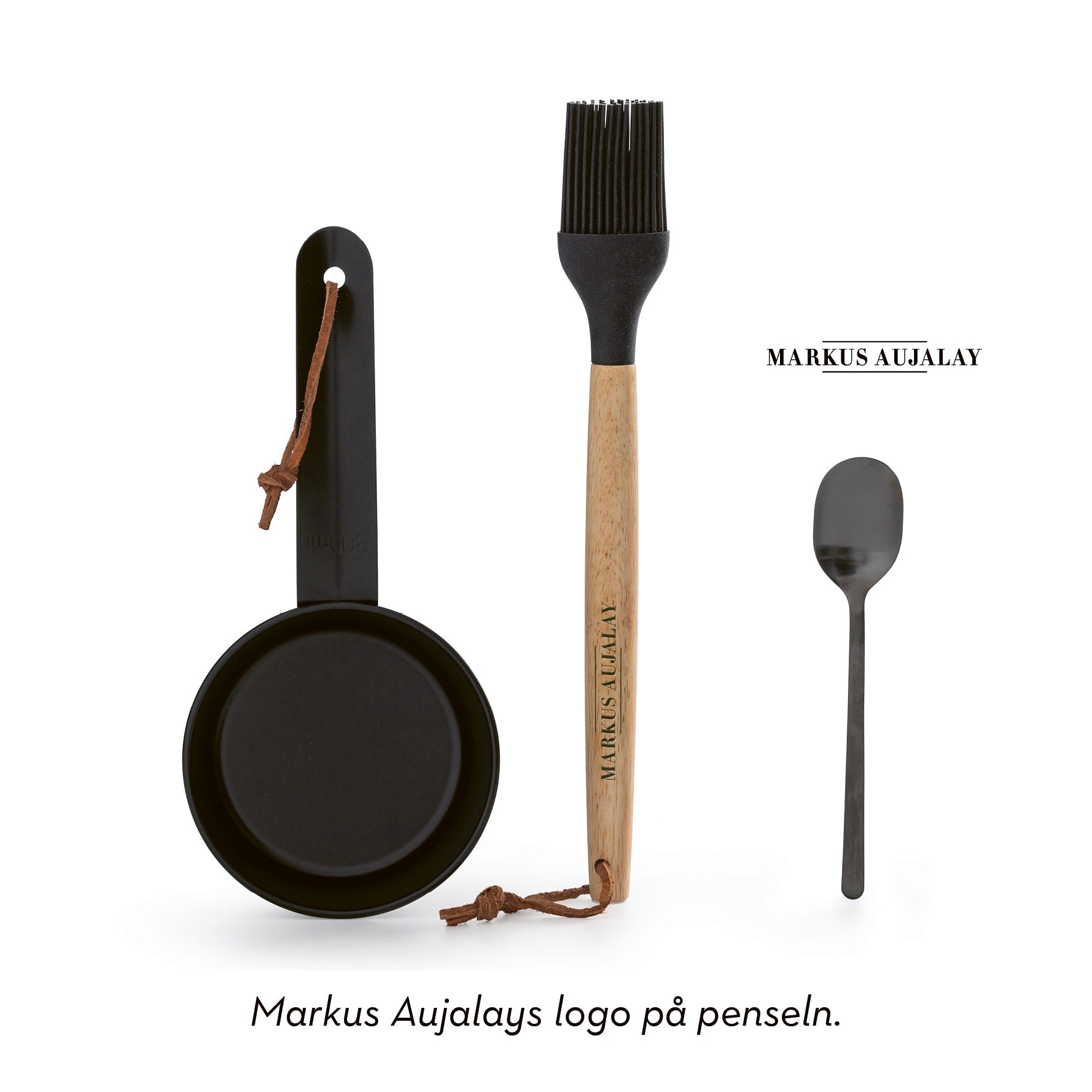 Markus Aujalay 1284 Marinadset 3 Delar Markus logotyp på penseln