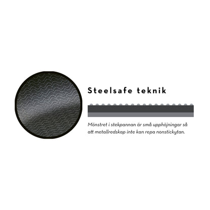 Markus Aujalay 1356C Steelsafe Stekpanna 24cm - Detaljbild vågigt mönster