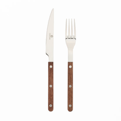 Kniv och gaffel Catarina König 1513 Kött & Grillbestick med skaft av trä.