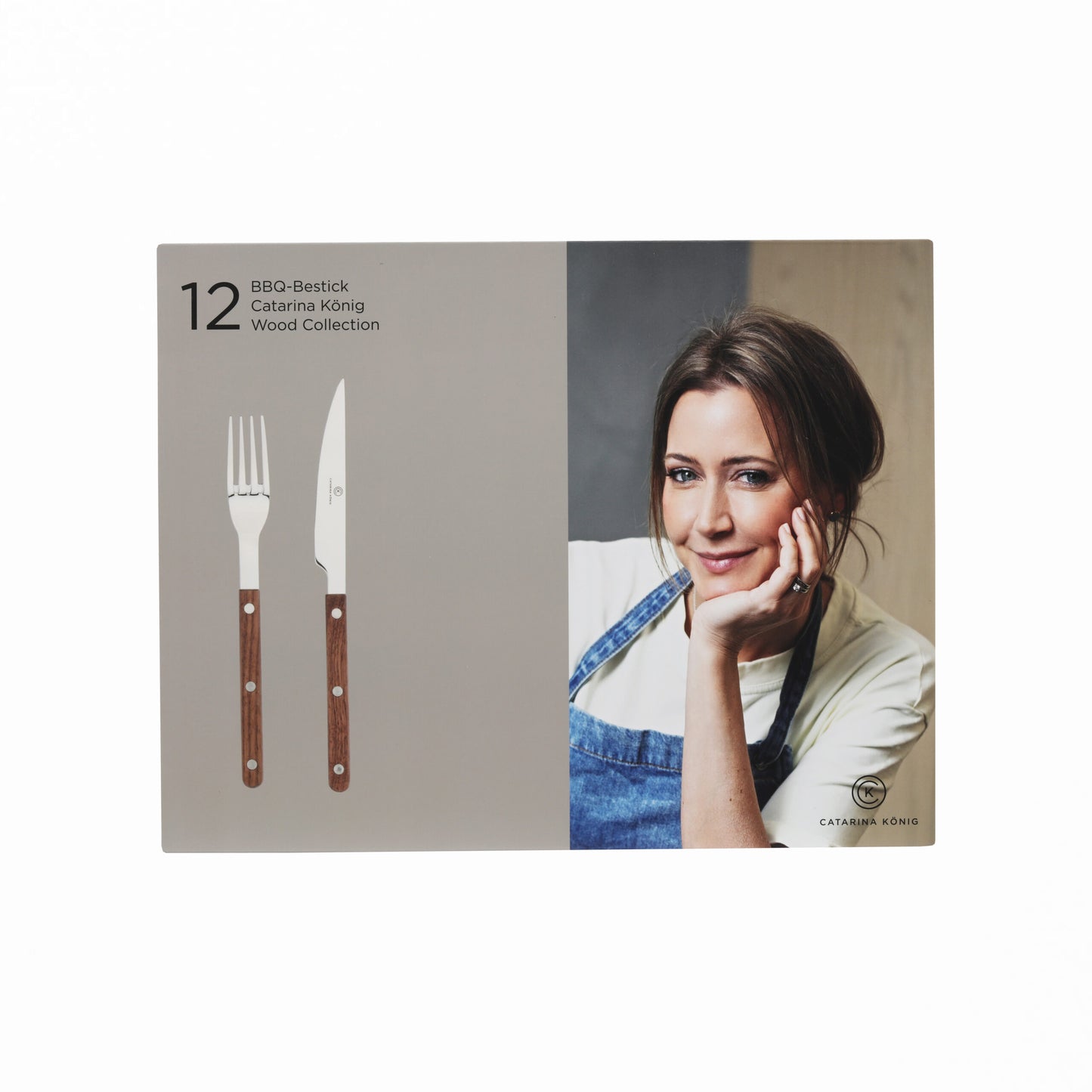Snygg presentkartong Catarina König 1513 Kött & Grillbestick i Trä 12-delar i giftbox