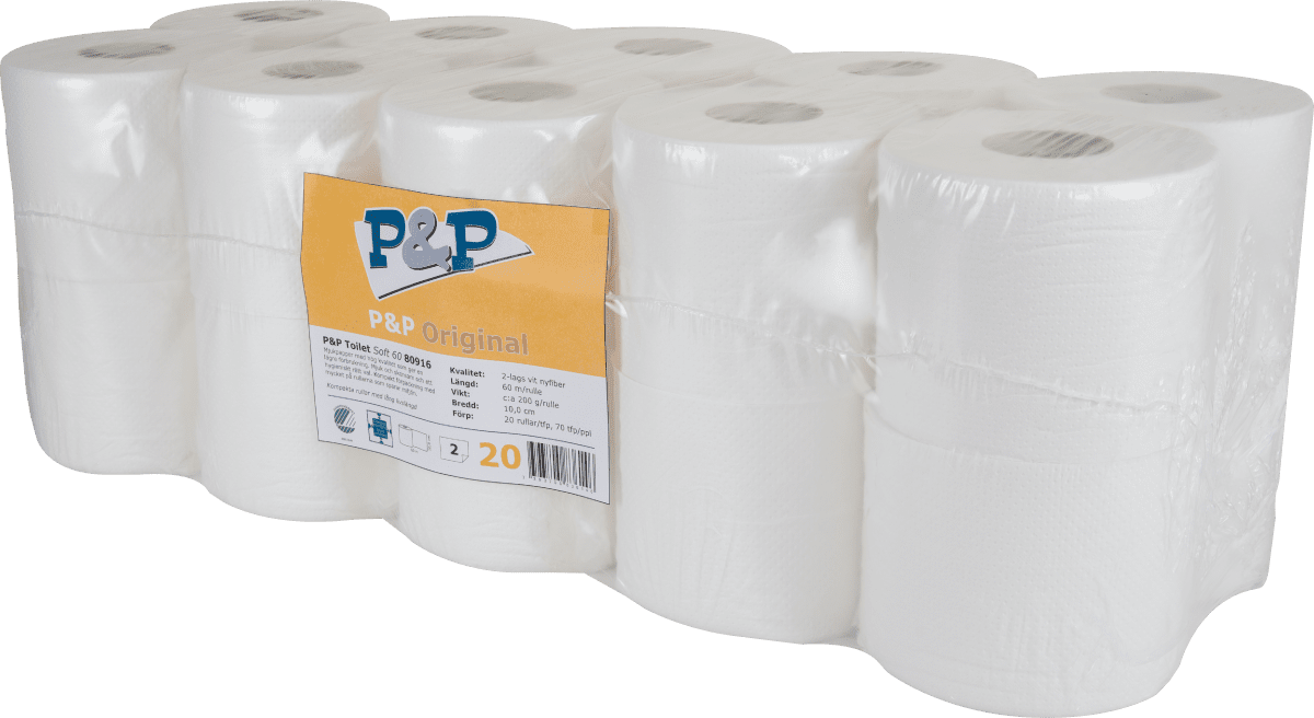 P&P Toalettpapper 20 rullar förpackning