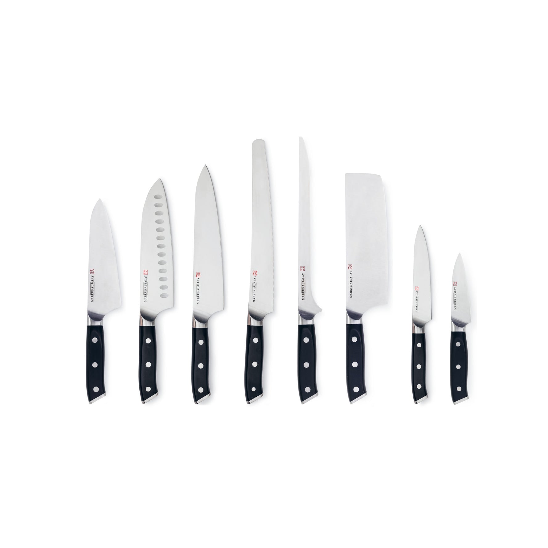 Markus Aujalay  9015  Stora knivset 9 Delar alla knivarna som ingår i detta set