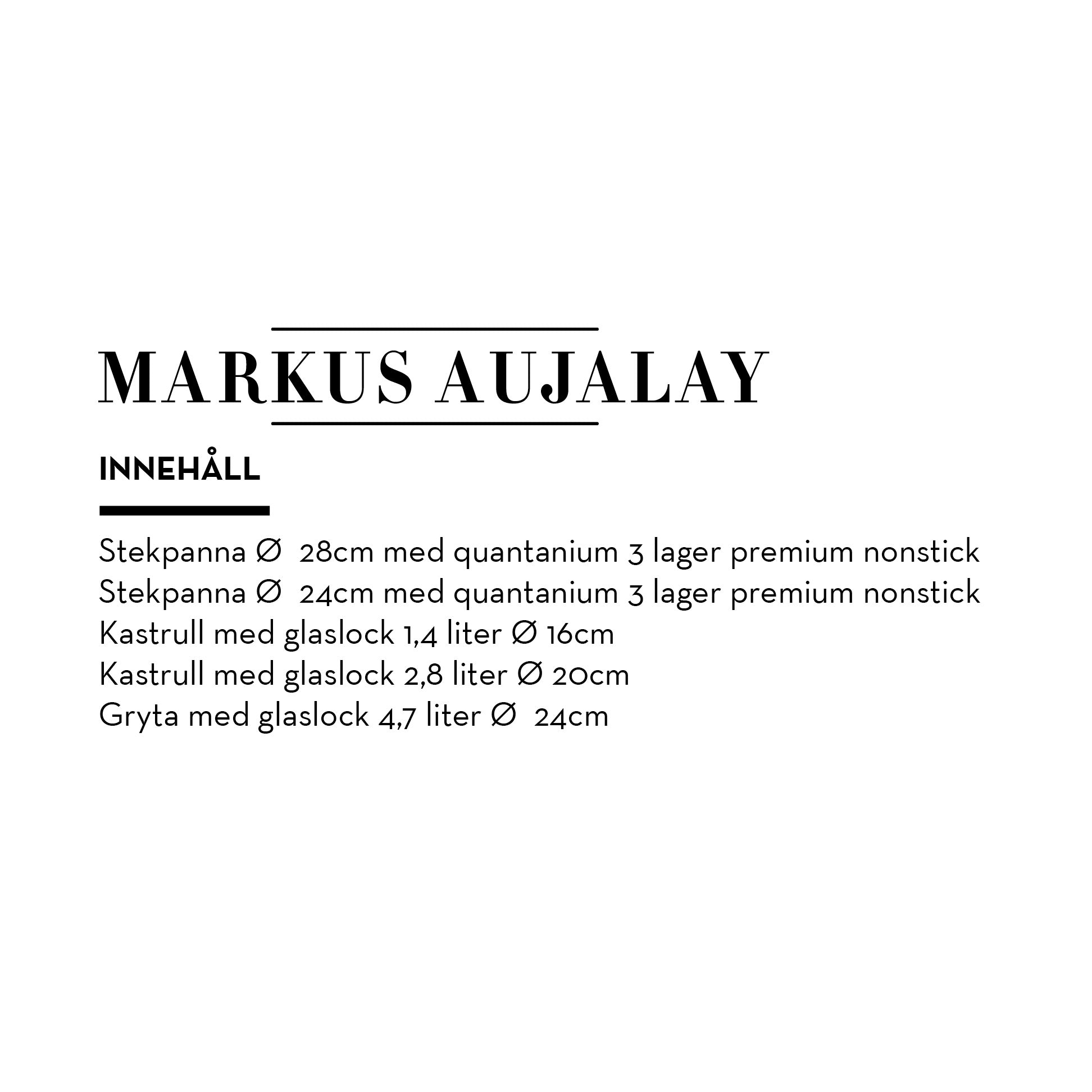 Markus Aujalay 9020C  Exklusiva Grytset 8 Delar Beskrivning vilka delar som ingår