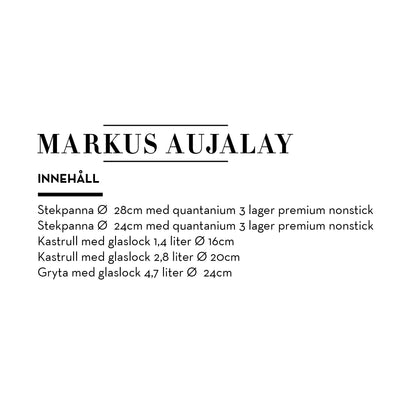 Markus Aujalay 9020C  Exklusiva Grytset 8 Delar Beskrivning vilka delar som ingår