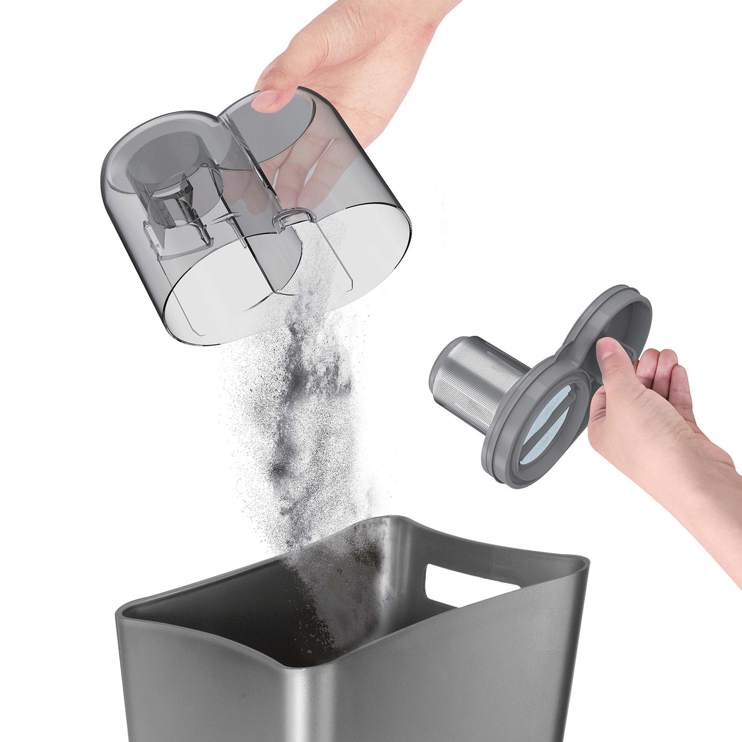 Tömning av dammbehållare + mikrofilter