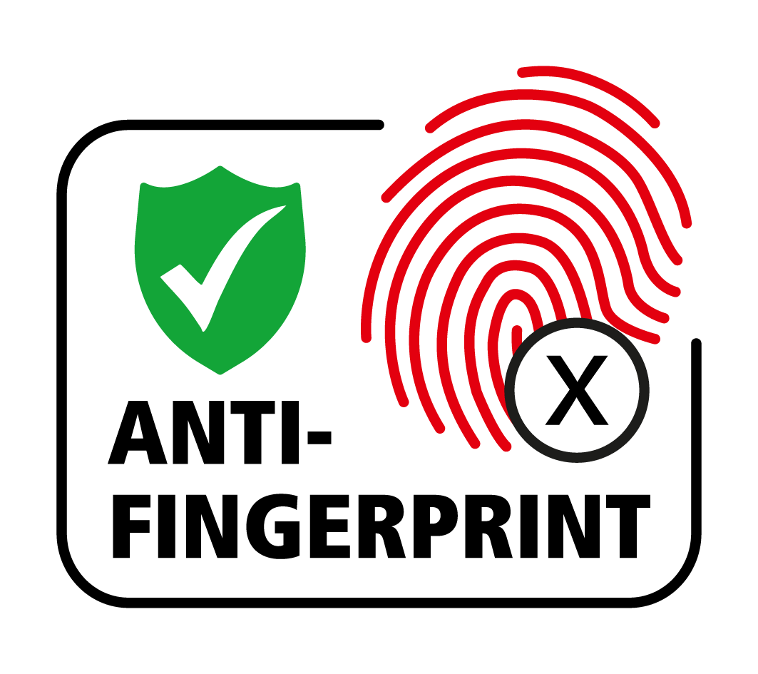 Anti-fingerprint ikon – höljet motverkar fingeravtryck för alltid rent utseende