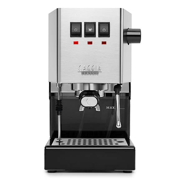 Gaggia Classic EVO PRO espressomaskin i rostfritt stål framifrån