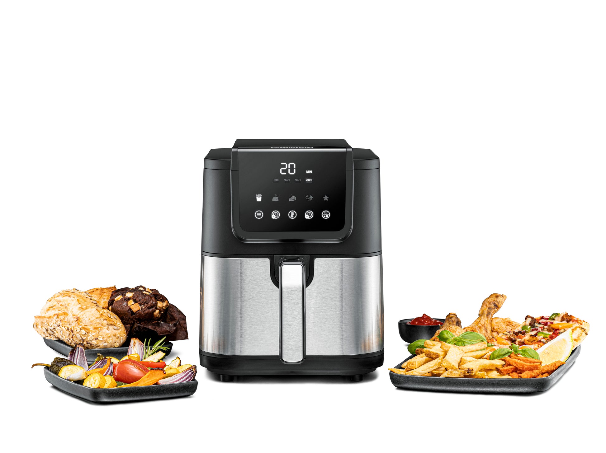 Rommelsbacher FRH 1500 Airfryer 5 liter Med maträtter vid sidan