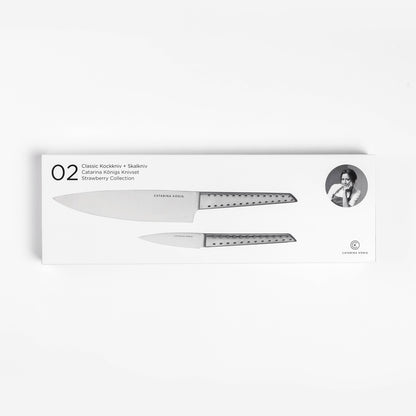 Catarina König 1204 Strawberry  Knivset 2-delar Kock+Skalkniv i giftbox