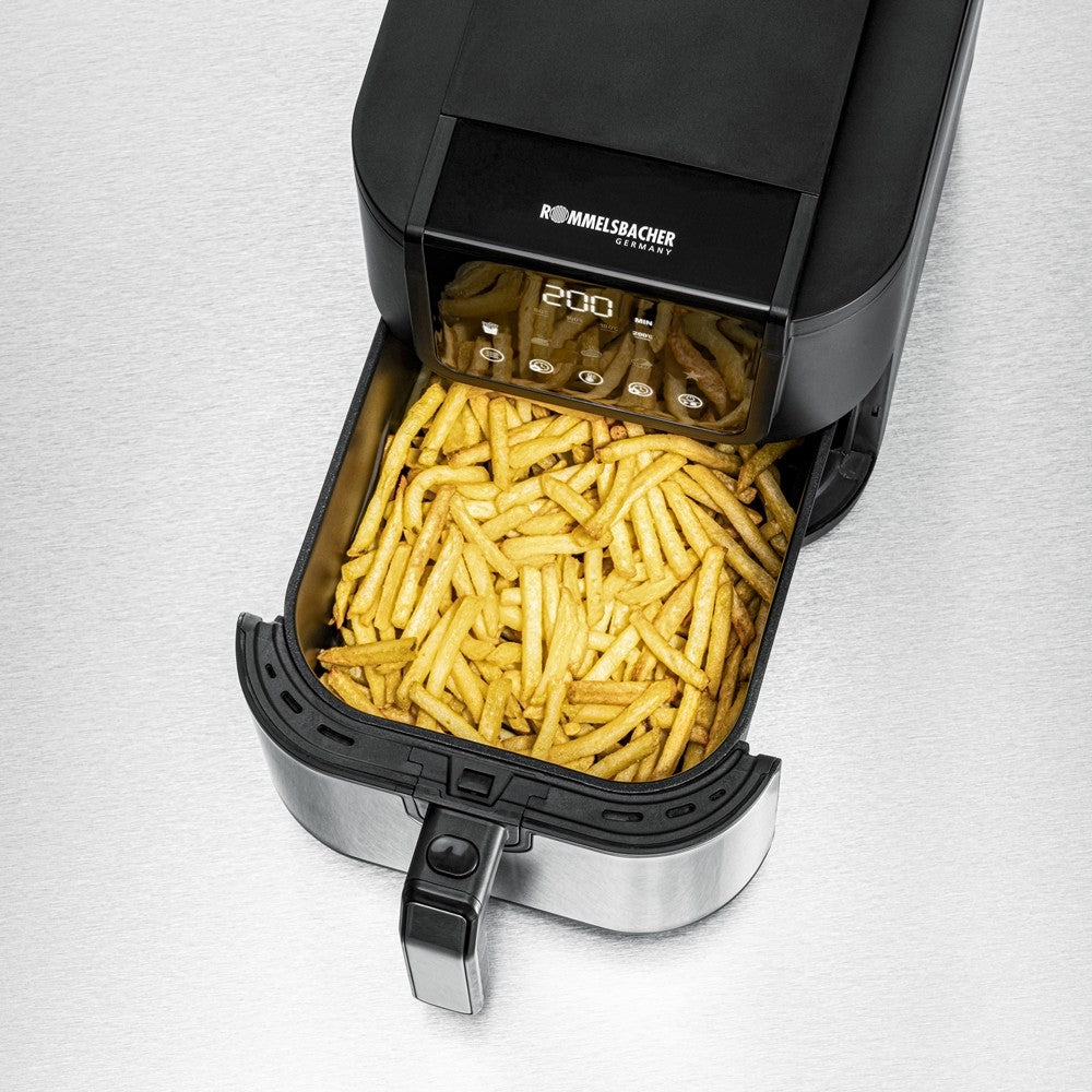 Detalj utdragen korg Rommelsbacher FRH 1500 Airfryer 5 liter