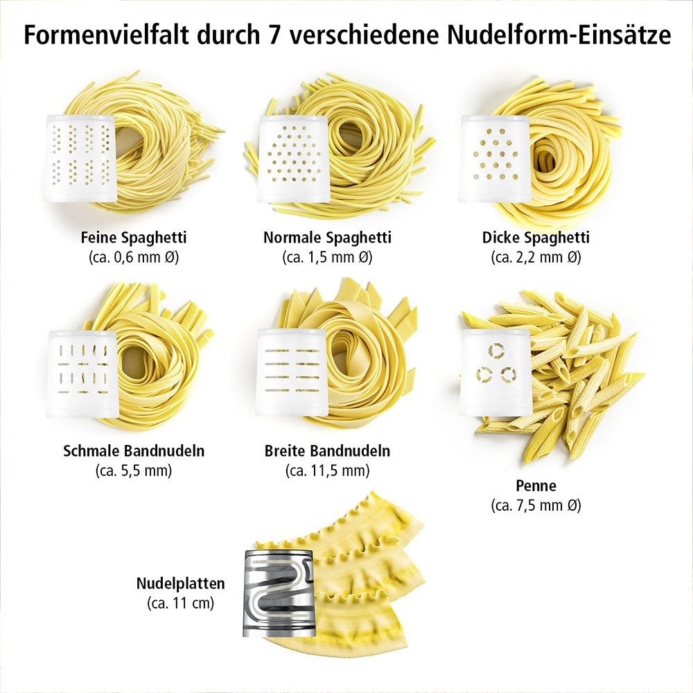 Exempel olika pasta Rommelsbacher PM 220 Pastarella Elektrisk pastamaskin