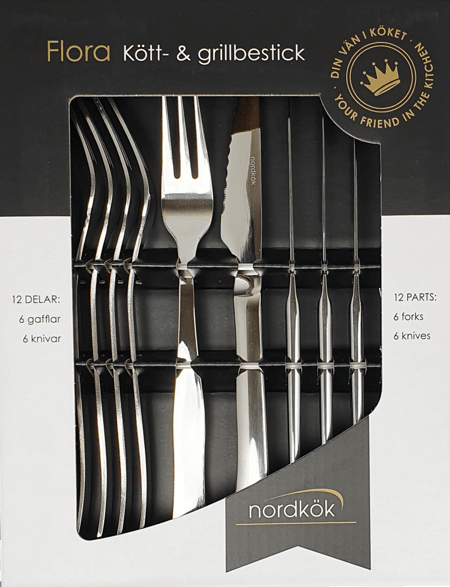Nordkök 202001 Flora Kött & grillbestick 12 delar