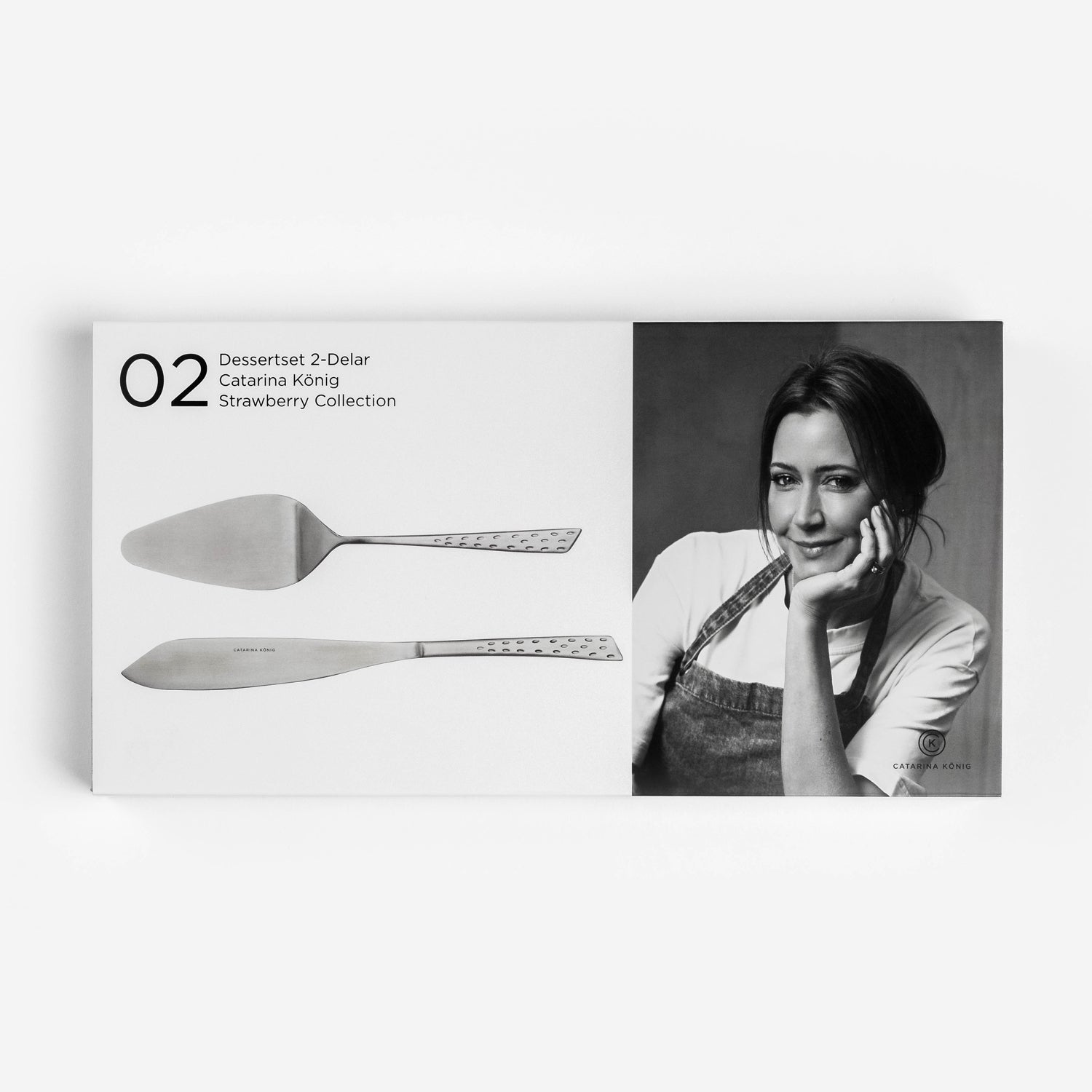 Presentkartong König 1201 Dessertset Strawberry 2-delar 