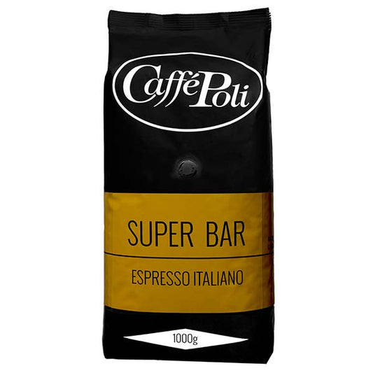 Caffè Poli Super Bar Kaffebönor 95/5% Guld – 1000g
