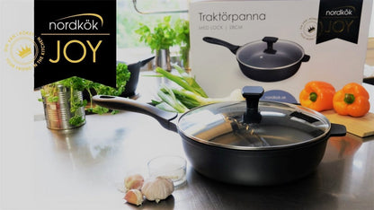 Nordkök 80128 JOY Traktörpanna 28cm med glaslock